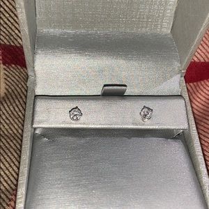 Sterling silver diamond studs